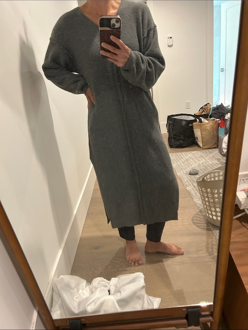 Wilfred XXS sweater dress long charcoal